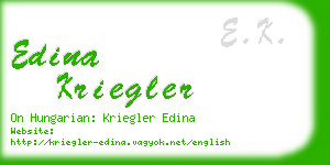 edina kriegler business card